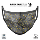 Black and Gold Watercolor Polka Dots - Made in USA Mouth Cover Unisex Anti-Dust Cotton Blend Reusable & Washable Face Mask with Adjustable Sizing for Adult or Child