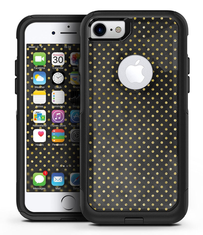 Black and Gold Watercolor Polka Dots V2 - iPhone 7 or 8 OtterBox Case & Skin Kits