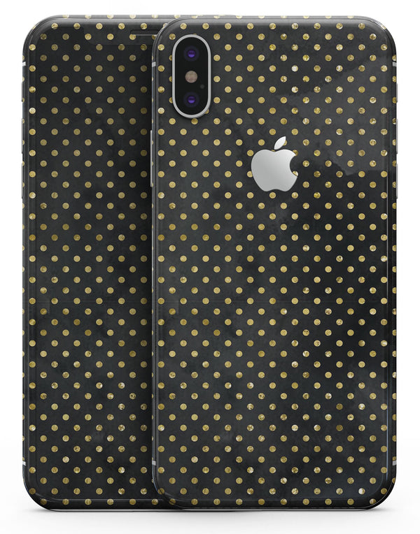 Black and Gold Watercolor Polka Dots V2 - iPhone X Skin-Kit