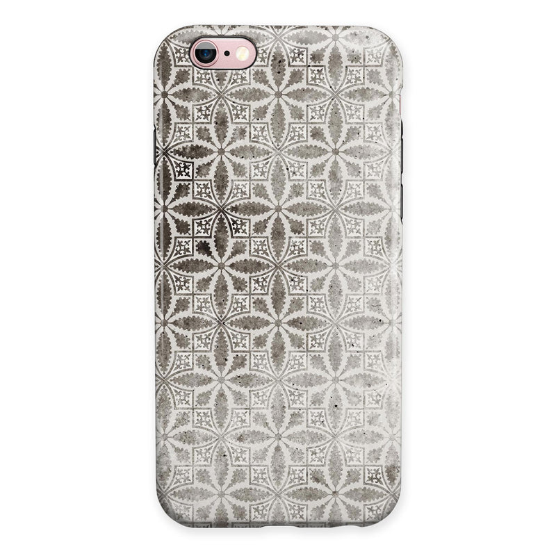 Black and Gray Floral Cross Pattern iPhone 6/6s or 6/6s Plus 2-Piece Hybrid INK-Fuzed Case