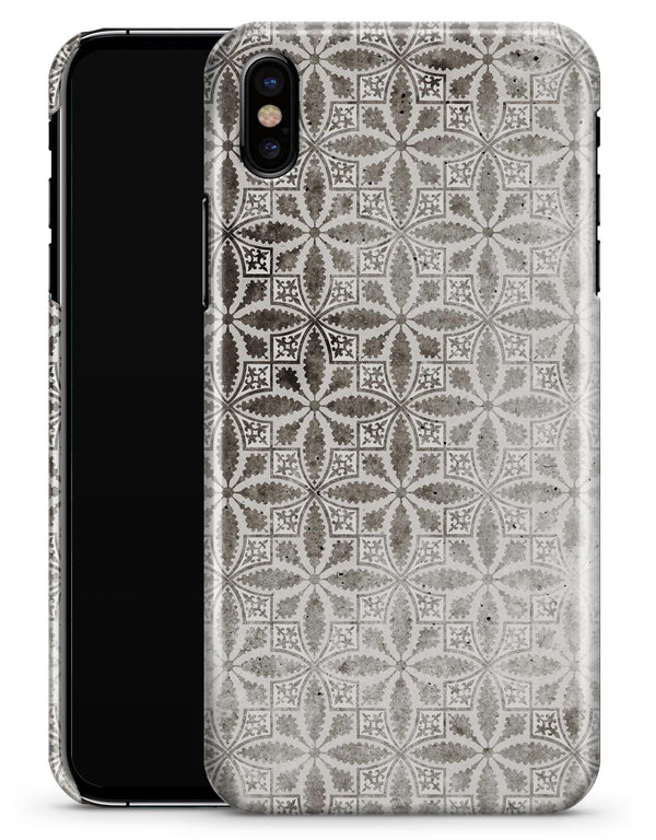 Black and Gray Floral Cross Pattern - iPhone X Clipit Case