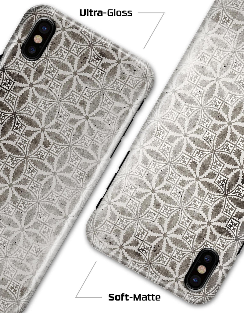 Black and Gray Floral Cross Pattern - iPhone X Clipit Case