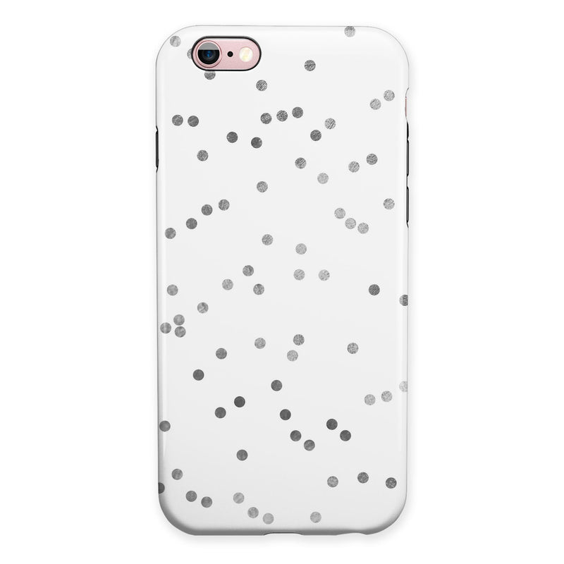 Black and Gray Scattered Polka Dots  iPhone 6/6s or 6/6s Plus 2-Piece Hybrid INK-Fuzed Case