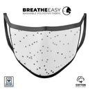 Black and Gray Scattered Polka Dots  - Made in USA Mouth Cover Unisex Anti-Dust Cotton Blend Reusable & Washable Face Mask with Adjustable Sizing for Adult or Child