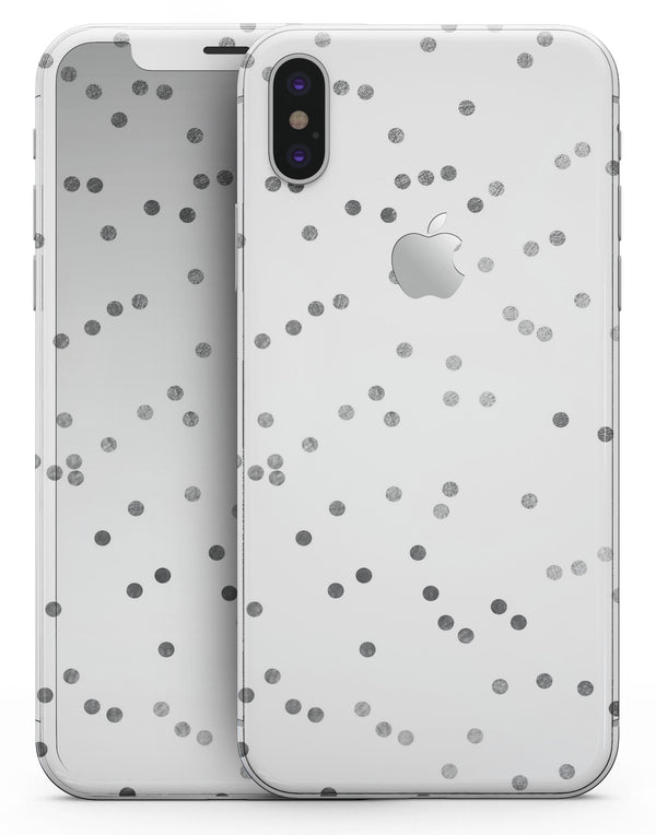 Black and Gray Scattered Polka Dots  - iPhone X Skin-Kit