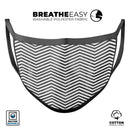 Black and Gray Watercolor Chevron - Made in USA Mouth Cover Unisex Anti-Dust Cotton Blend Reusable & Washable Face Mask with Adjustable Sizing for Adult or Child