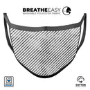 Black and Gray Watercolor Stripes - Made in USA Mouth Cover Unisex Anti-Dust Cotton Blend Reusable & Washable Face Mask with Adjustable Sizing for Adult or Child