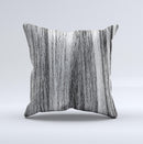 Black and Grey Frizzy Texture ink-Fuzed Decorative Throw Pillow