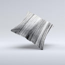 Black and Grey Frizzy Texture ink-Fuzed Decorative Throw Pillow