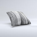 Black and Grey Frizzy Texture ink-Fuzed Decorative Throw Pillow