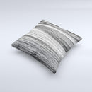 Black and Grey Frizzy Texture ink-Fuzed Decorative Throw Pillow