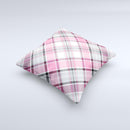 Black and Pink Layered Plaid V5 ink-Fuzed Decorative Throw Pillow