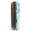 Black and Teal Textured Marble iPhone 6/6s or 6/6s Plus 2-Piece Hybrid INK-Fuzed Case
