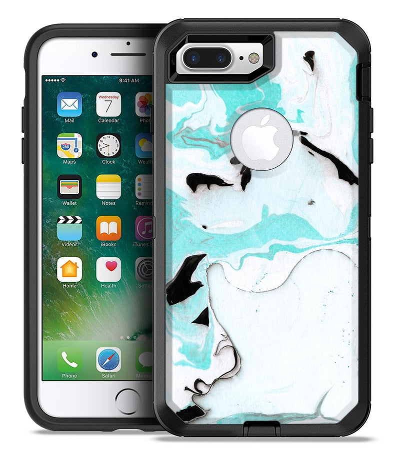 Black and Teal Textured Marble - iPhone 7 Plus/8 Plus OtterBox Case & Skin Kits