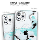 Black and Teal Textured Marble 2  - Protective Skin Wrap & Decal – Compatible with iPhone SE to iPhone 17 Pro Max (All Models)