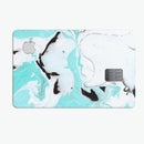 Black and Teal Textured Marble - Premium Protective Decal Skin-Kit for the Apple Credit Card