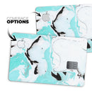 Black and Teal Textured Marble - Premium Protective Decal Skin-Kit for the Apple Credit Card
