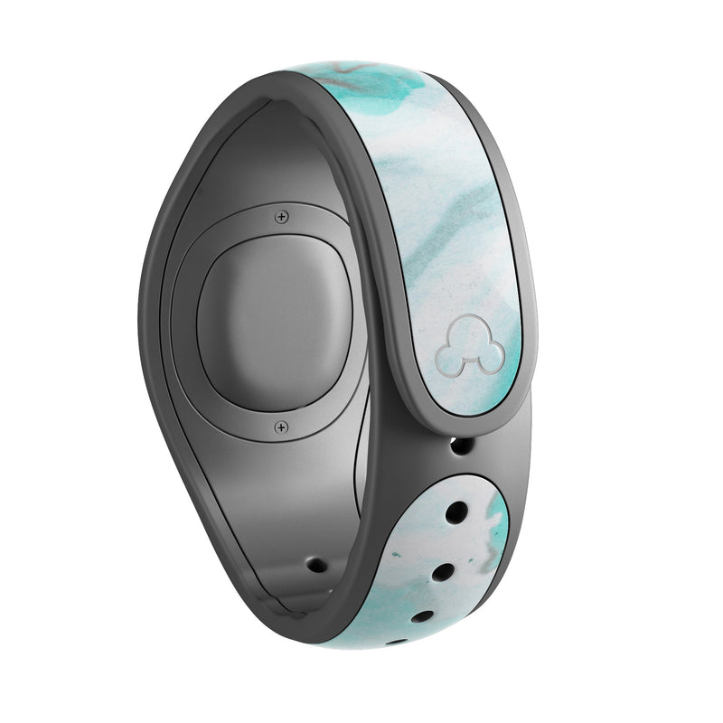 Black and Teal Textured Marble - Decal Skin Wrap Kit for the Disney Magic Band
