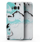 Black and Teal Textured Marble - Samsung Galaxy S8 Full-Body Skin Kit