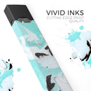 Black and Teal Textured Marble - Premium Decal Protective Skin-Wrap Sticker compatible with the Juul Labs vaping device