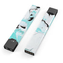 Black and Teal Textured Marble - Premium Decal Protective Skin-Wrap Sticker compatible with the Juul Labs vaping device