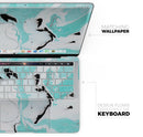Black and Teal Textured Marble - Skin Decal Wrap Kit Compatible with the Apple MacBook Pro, Pro with Touch Bar or Air (11", 12", 13", 15" & 16" - All Versions Available)