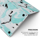 Black and Teal Textured Marble - Skin Decal Wrap Kit Compatible with the Apple MacBook Pro, Pro with Touch Bar or Air (11", 12", 13", 15" & 16" - All Versions Available)