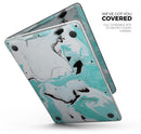 Black and Teal Textured Marble - Skin Decal Wrap Kit Compatible with the Apple MacBook Pro, Pro with Touch Bar or Air (11", 12", 13", 15" & 16" - All Versions Available)