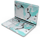 Black and Teal Textured Marble - Skin Decal Wrap Kit Compatible with the Apple MacBook Pro, Pro with Touch Bar or Air (11", 12", 13", 15" & 16" - All Versions Available)