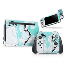 Black and Teal Textured Marble // Skin Decal Wrap Kit for Nintendo Switch Console & Dock, Joy-Cons, Pro Controller, Lite, 3DS XL, 2DS XL, DSi, or Wii - Vinyl Skin Wrap for Nintendo Switch 2, OLED, Lite, Pro Controller, Wii & Classic Handhelds