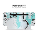Black and Teal Textured Marble // Skin Decal Wrap Kit for Nintendo Switch Console & Dock, Joy-Cons, Pro Controller, Lite, 3DS XL, 2DS XL, DSi, or Wii - Vinyl Skin Wrap for Nintendo Switch 2, OLED, Lite, Pro Controller, Wii & Classic Handhelds