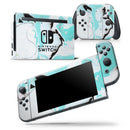 Black and Teal Textured Marble - Skin Wrap Decal for Nintendo Switch Lite Console & Dock - 3DS XL - 2DS - Pro - DSi - Wii - Joy-Con Gaming Controller