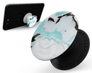 Black and Teal Textured Marble - Skin Kit for PopSockets and other Smartphone Extendable Grips & Stands