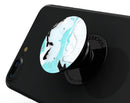 Black and Teal Textured Marble - Skin Kit for PopSockets and other Smartphone Extendable Grips & Stands