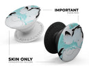 Black and Teal Textured Marble - Skin Kit for PopSockets and other Smartphone Extendable Grips & Stands