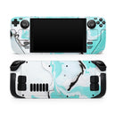 Black and Teal Textured Marble // Full Body Skin Decal Wrap Kit for the Steam Deck handheld gaming computer