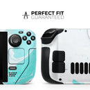 Black and Teal Textured Marble // Full Body Skin Decal Wrap Kit for the Steam Deck handheld gaming computer