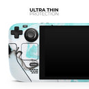 Black and Teal Textured Marble // Full Body Skin Decal Wrap Kit for the Steam Deck handheld gaming computer