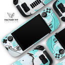 Black and Teal Textured Marble // Full Body Skin Decal Wrap Kit for the Steam Deck handheld gaming computer