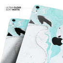 Black and Teal Textured Marble - Full Body Skin Decal for the Apple iPad Pro 12.9", 11", 10.5", 9.7", Air or Mini (All Models Available)