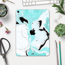 Black and Teal Textured Marble - Full Body Skin Decal for the Apple iPad Pro 12.9", 11", 10.5", 9.7", Air or Mini (All Models Available)