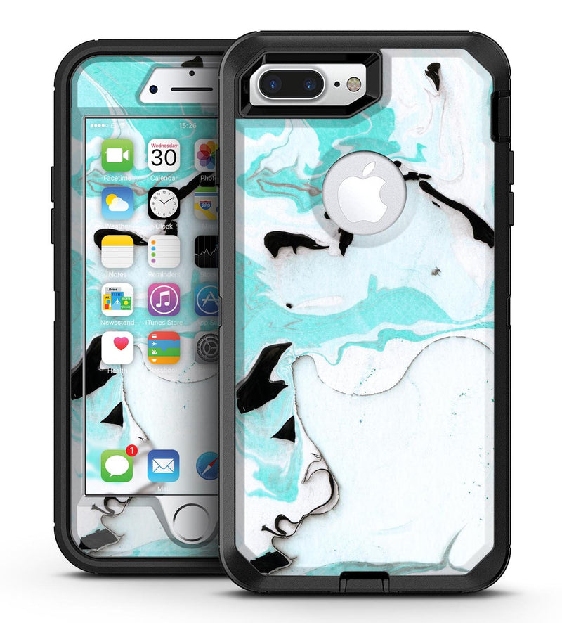Black and Teal Textured Marble - iPhone 7 Plus/8 Plus OtterBox Case & Skin Kits