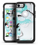 Black and Teal Textured Marble - iPhone 7 or 8 OtterBox Case & Skin Kits
