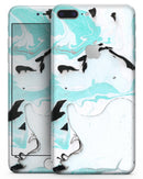 Black and Teal Textured Marble - Skin-kit for the iPhone 8 or 8 Plus