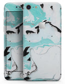 Black and Teal Textured Marble - Skin-kit for the iPhone 8 or 8 Plus