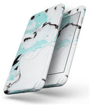 Black and Teal Textured Marble - Skin-kit for the iPhone 8 or 8 Plus