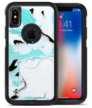 Black and Teal Textured Marble - iPhone X OtterBox Case & Skin Kits