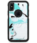 Black and Teal Textured Marble - iPhone X OtterBox Case & Skin Kits