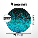 Black and Turquoise Unfocused Sparkle Print// WaterProof Rubber Foam Backed Anti-Slip Mouse Pad for Home Work Office or Gaming Computer Desk