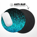 Black and Turquoise Unfocused Sparkle Print// WaterProof Rubber Foam Backed Anti-Slip Mouse Pad for Home Work Office or Gaming Computer Desk